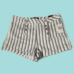 Almost Famous Brand Junior Size 11 Navy/White Striped Sailor Summer Shorts